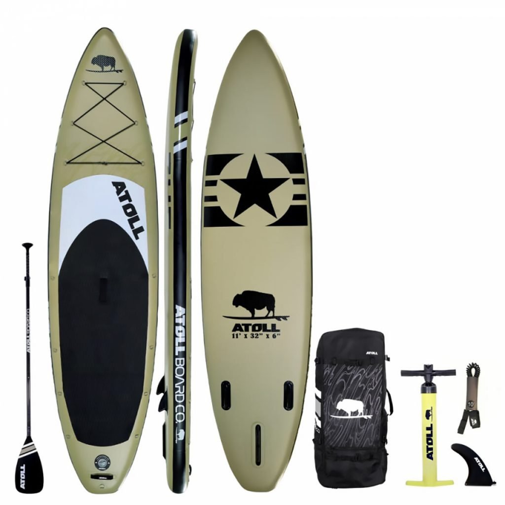 tan 11 ft iSUP inflatable stand up paddle board